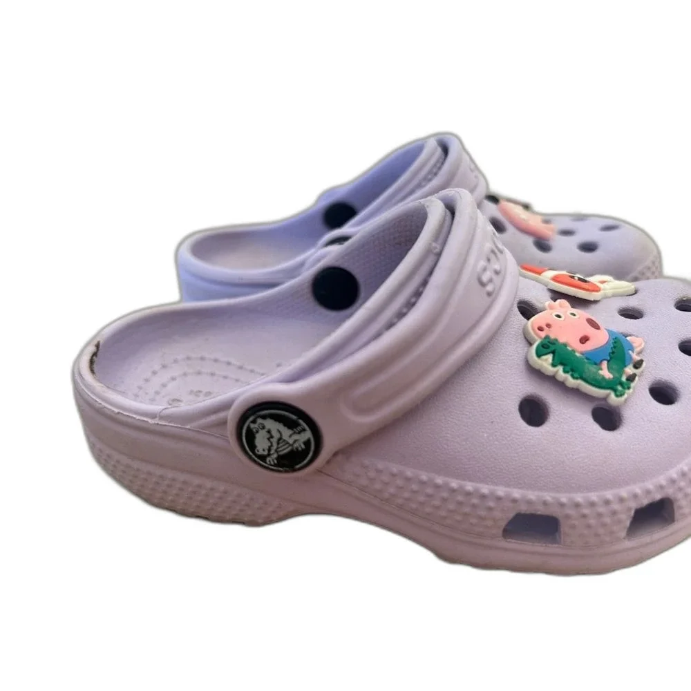 Crocs Purple Toddler Girl Size 8 Little Girls Shoes Slip On Outdoor Shoes
